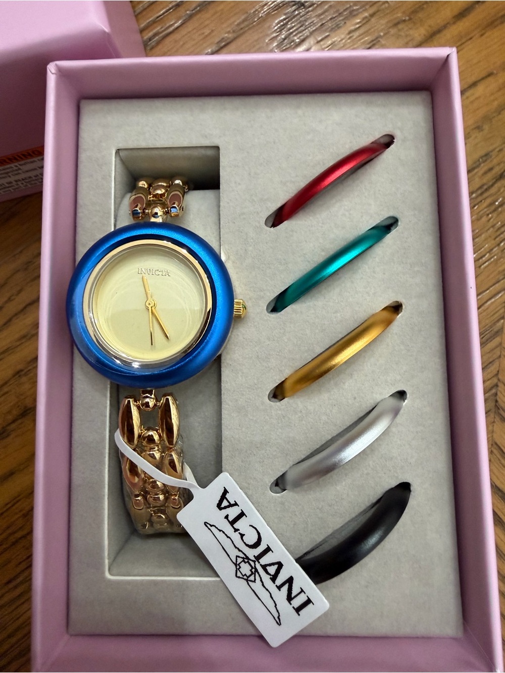 Invicta Mayamar 6 Senses Gold Bracelet Watch with Interchangeable 6 Bezels
